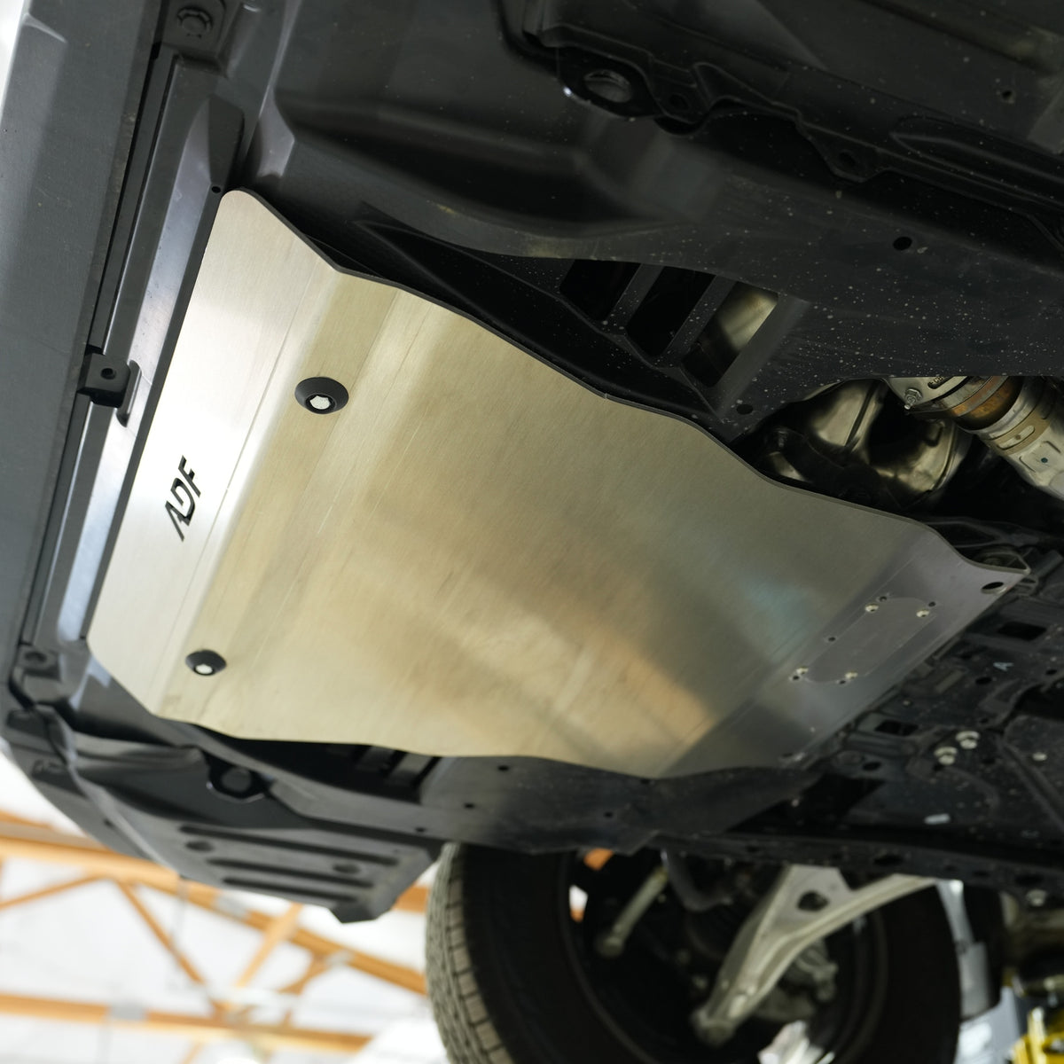 ADF compact aluminum engine skid plate with oil drain access plate for the 2026+ Subaru Outback Wilderness