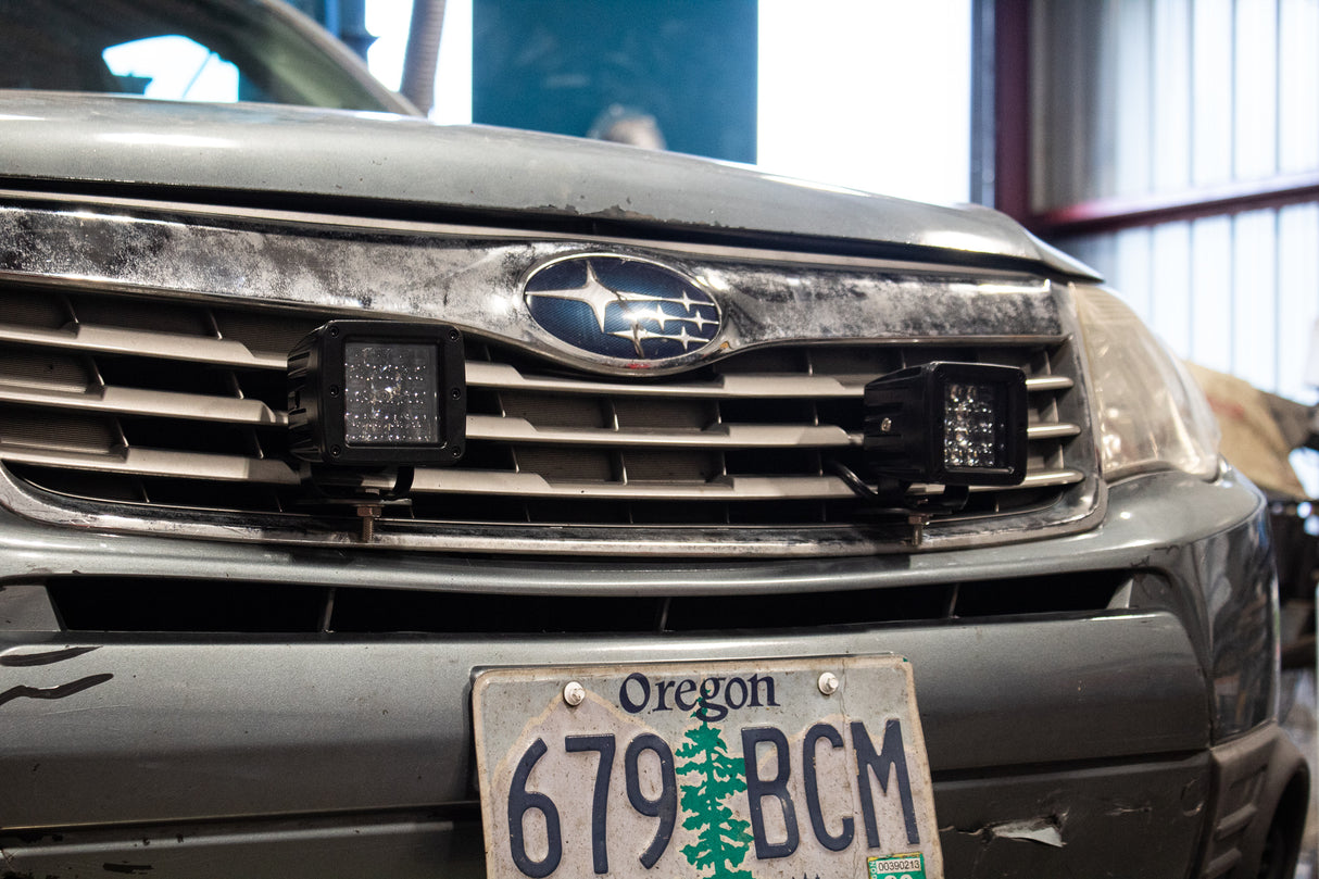 off road Subaru Forester Grill LED pod mounts