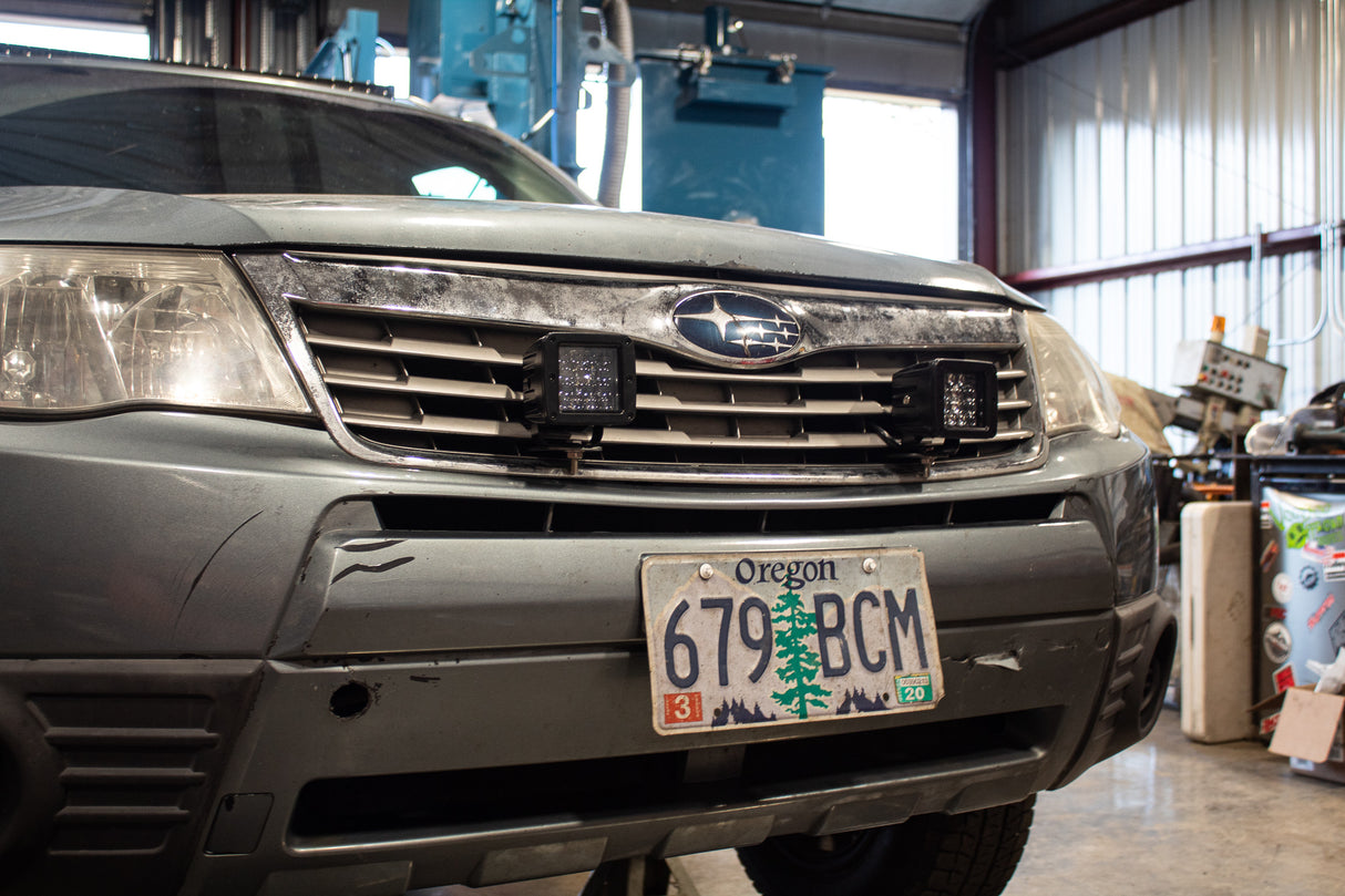 off road Subaru Forester Grill LED pod mounts
